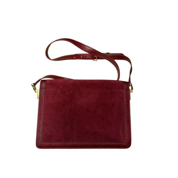 Vintage Cartier Les Must Burgundy Suede Leather Shoulder Bag w Auth Card Booklet - Picture 7 of 14